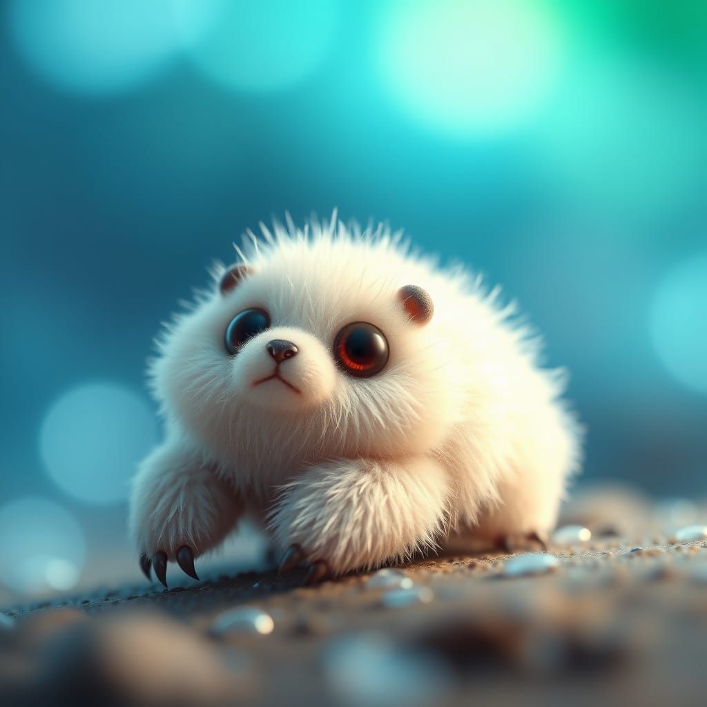 Cute Fluffy Tardigrade Water Bear in Bokeh