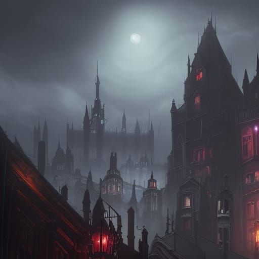 Dark Fantasy City Rooftops