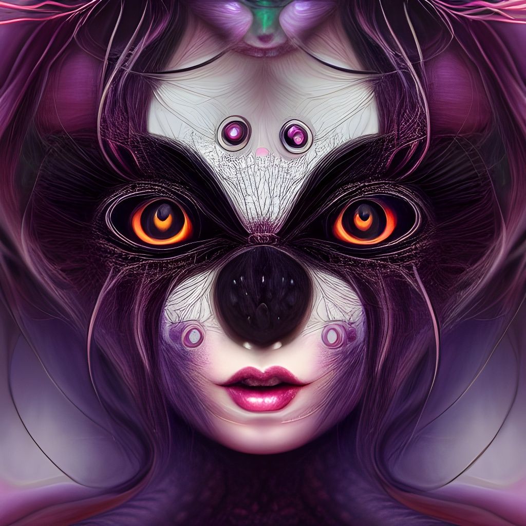 Surreal Arachnid Girl Hybrid Portrait in Digital Art Style