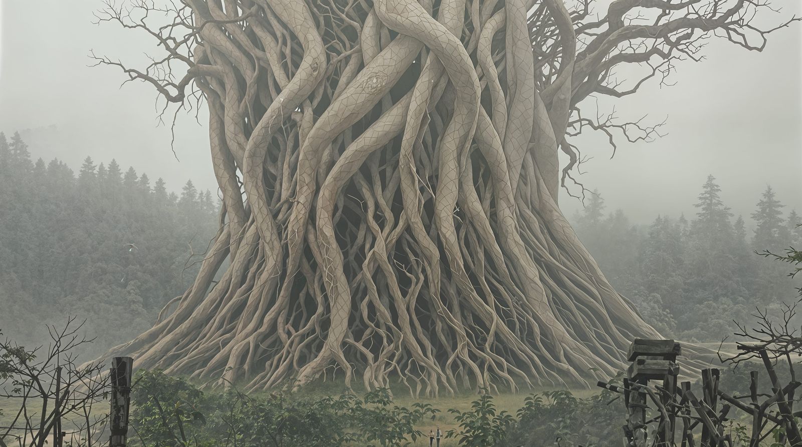 Mysterious Ancient Deku Tree in a Distant Land