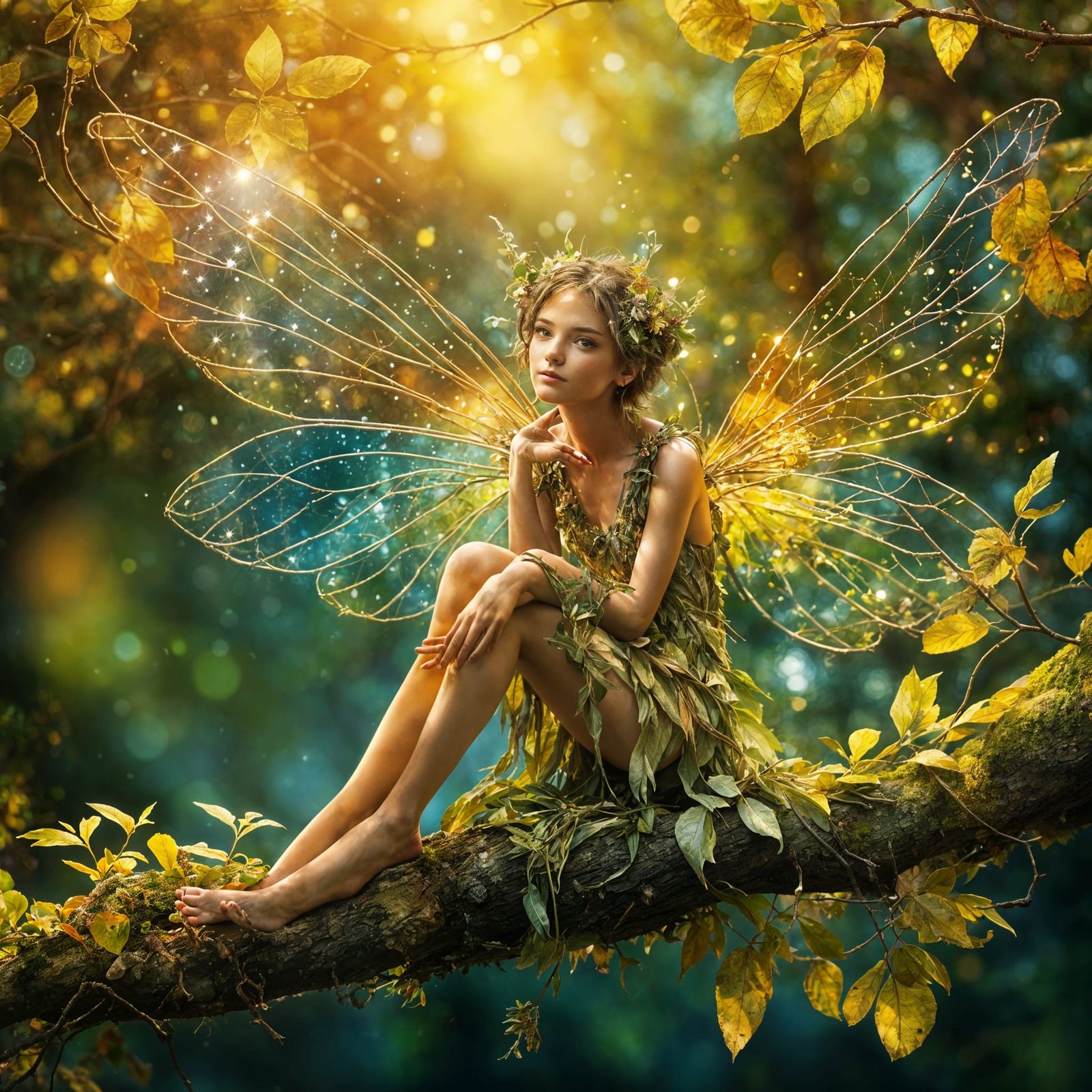 Enchanting Tree Fairy in Woodland Setting
