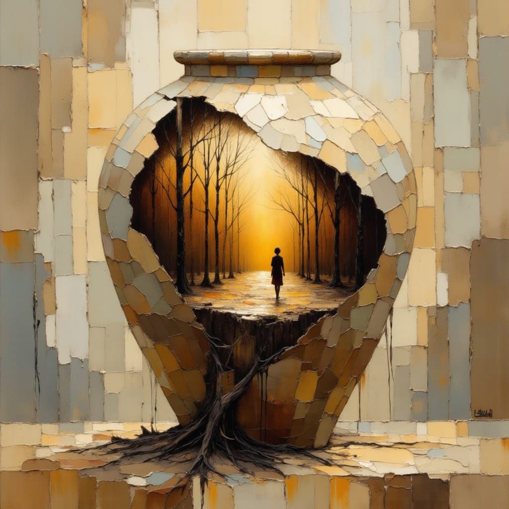 Surreal Ceramic Jar Reveals Inner Forest Landscape