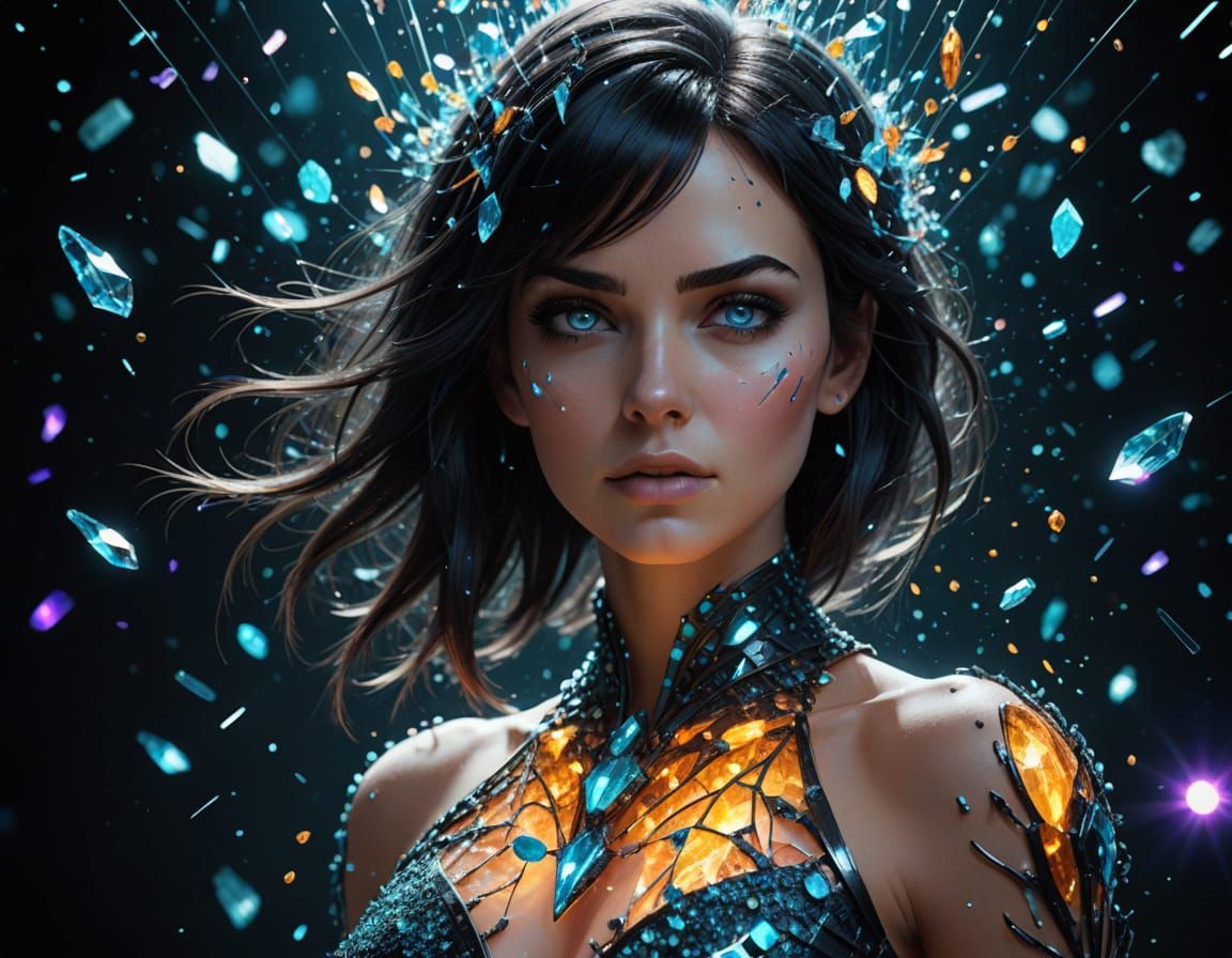 Crystalline Woman: A Digital Concept Art Portrait