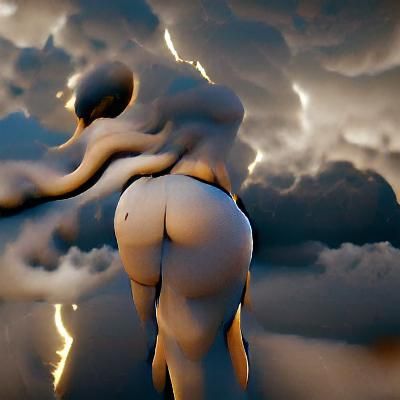 Dramatic Storm Resembling Female Form in High Resolution