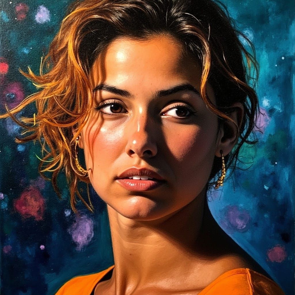Hyperrealistic Oil Portrait in Vibrant, Expressive Style