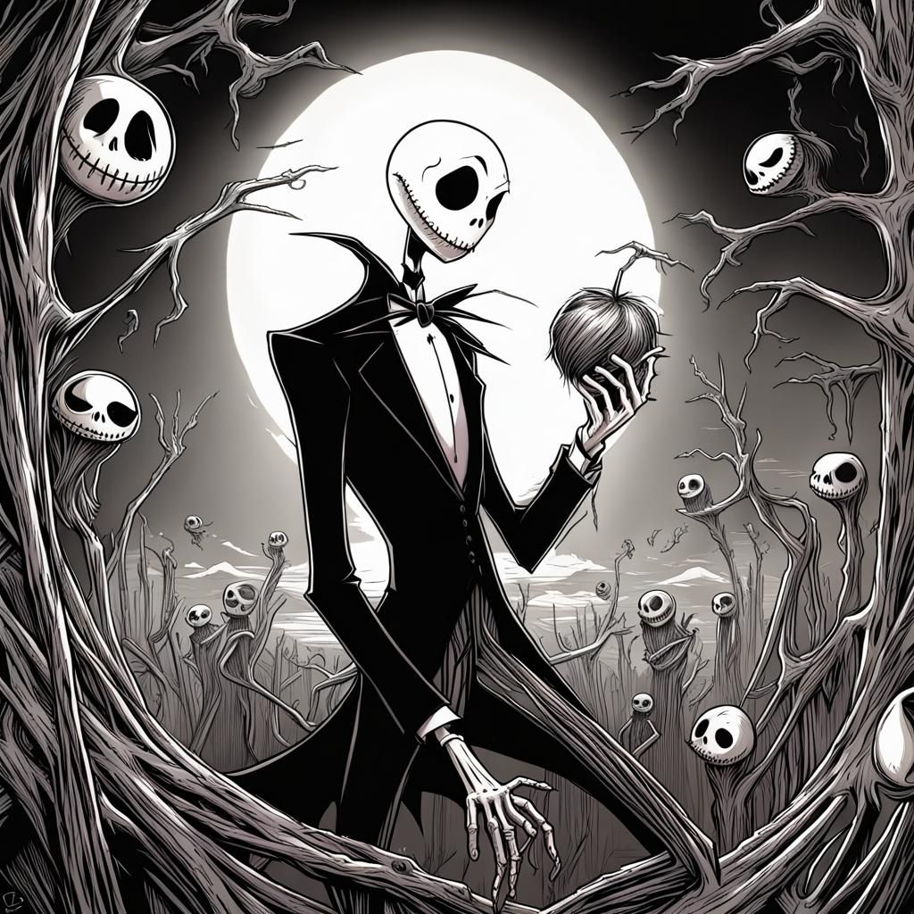 Jack Skellington in Comic Book Art Style