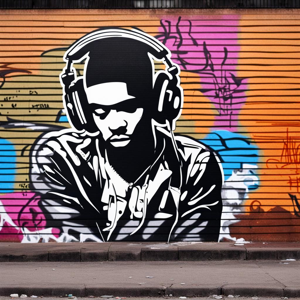 Graffiti Art of a DJ in Action