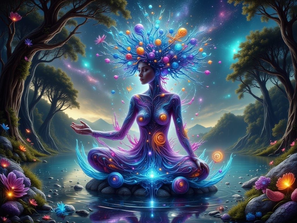 Quantum Foam Mother Nature in Dreamlike Fantasy Art