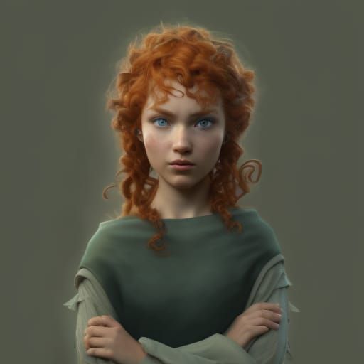 Medieval Woman Portrait in Hyperrealistic 3D Rendering