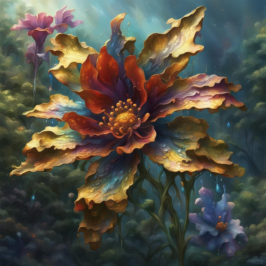 Columbine in Gold Flecks Speedpaint