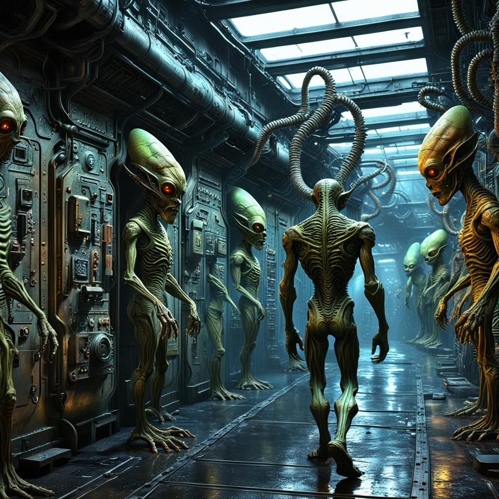 Alien Demon Inspects Masks in Alien Mask Factory