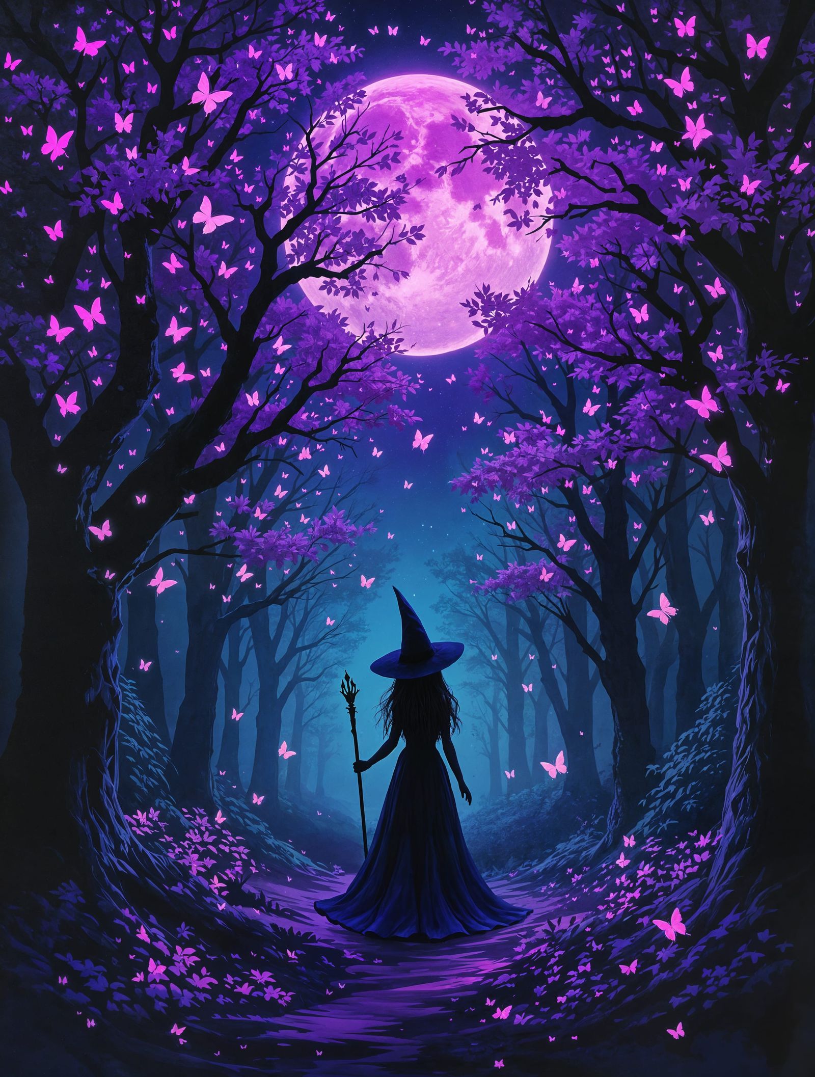 Dreamlike Enchanted Forest at Dusk