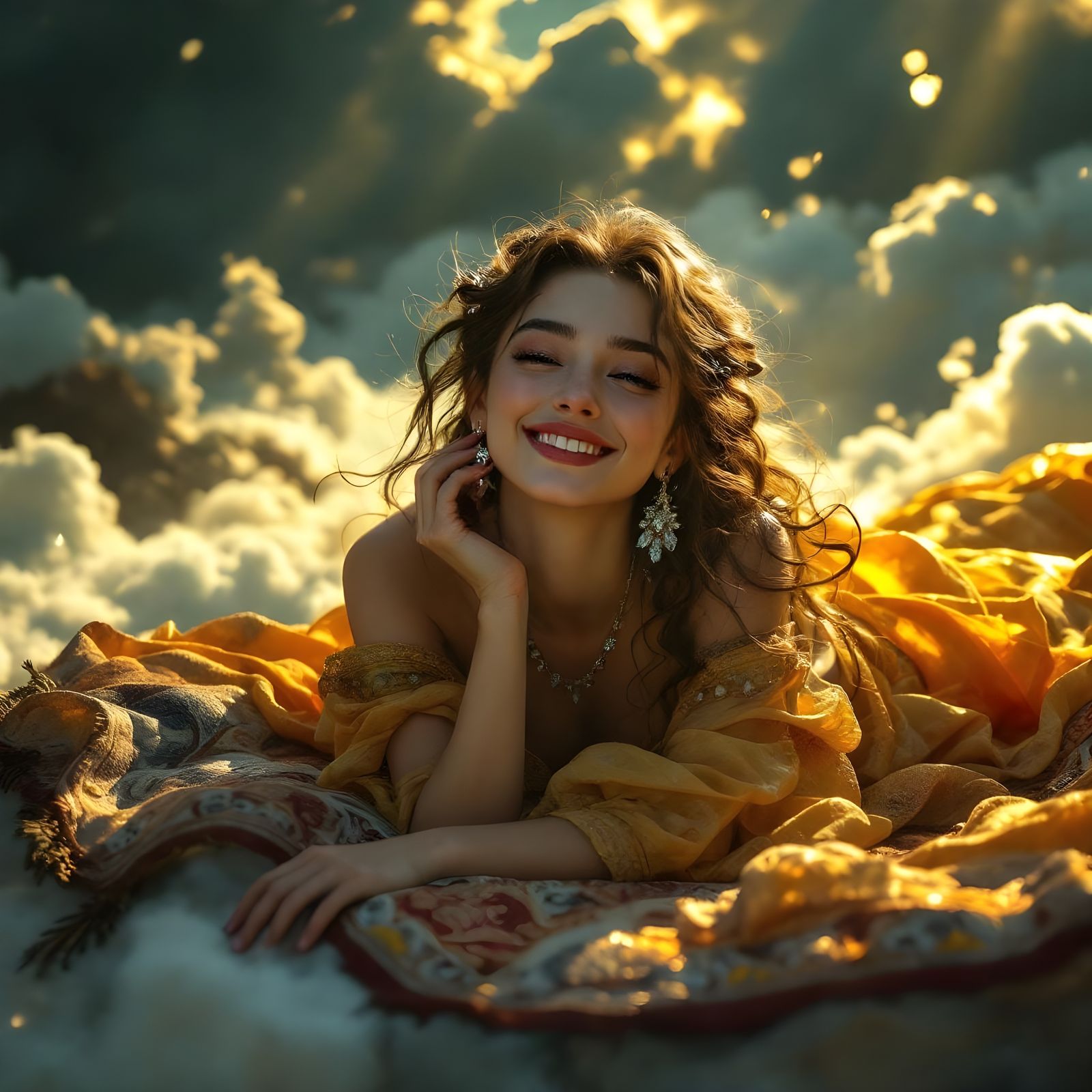 Djinni on Magical Carpet in Leonardo da Vinci Style