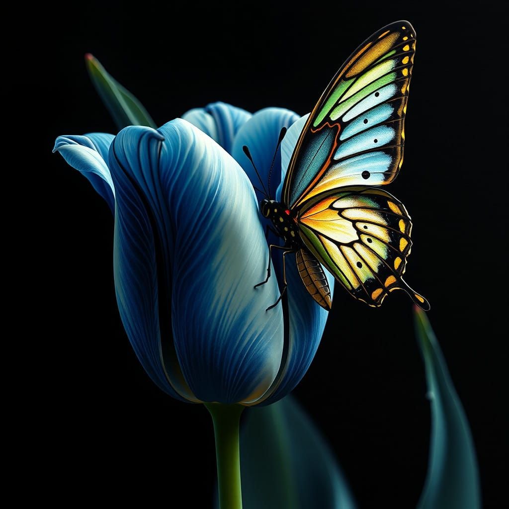 Ethereal Dreamscapes: Butterfly in Oil Paint Style