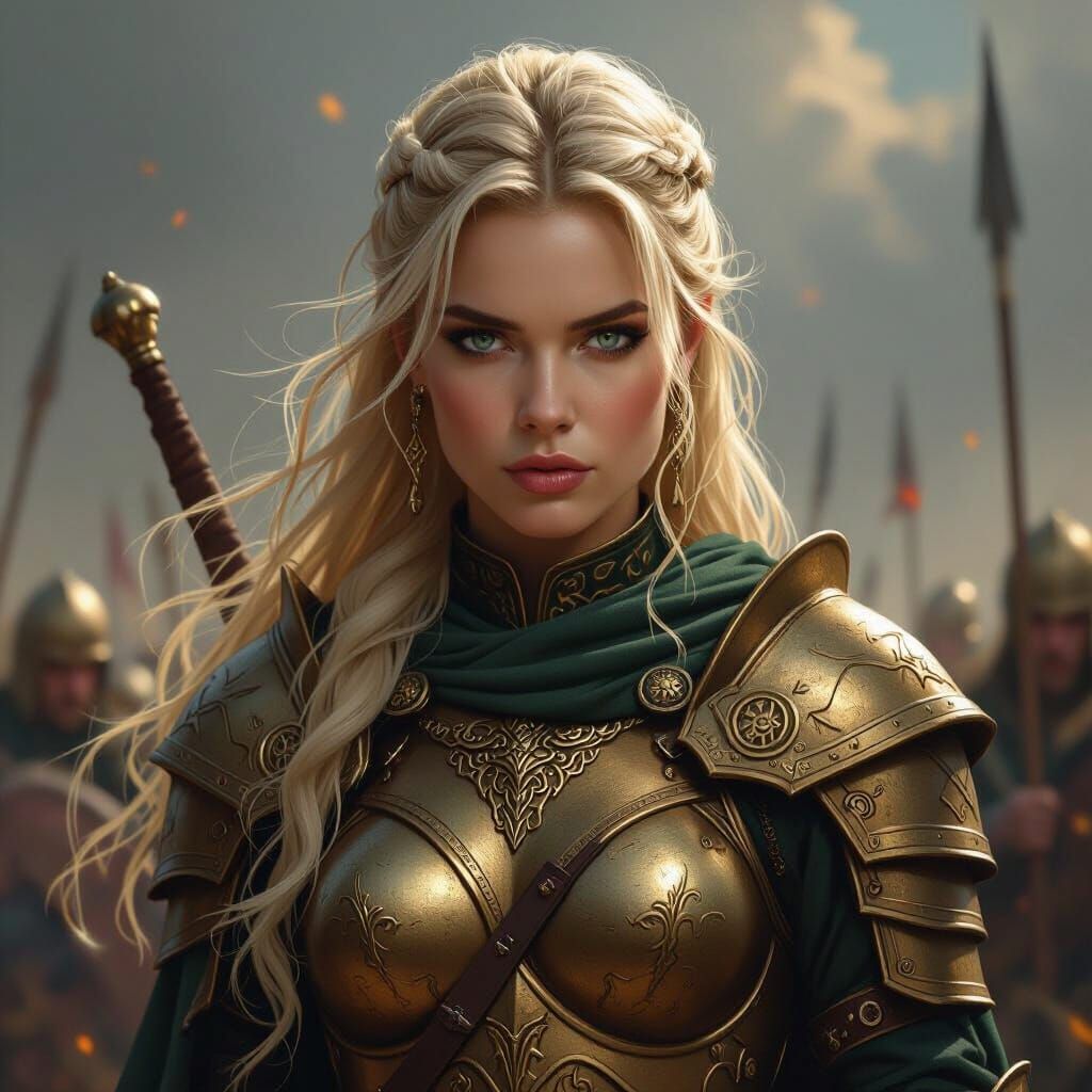 Celtic Warrior Queen in Dark Fantasy Style