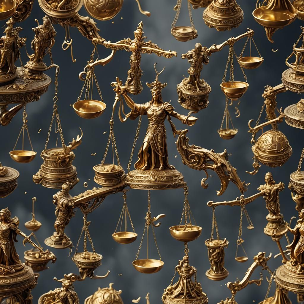 Golden Scale of Justice: Fantasy Concept Art