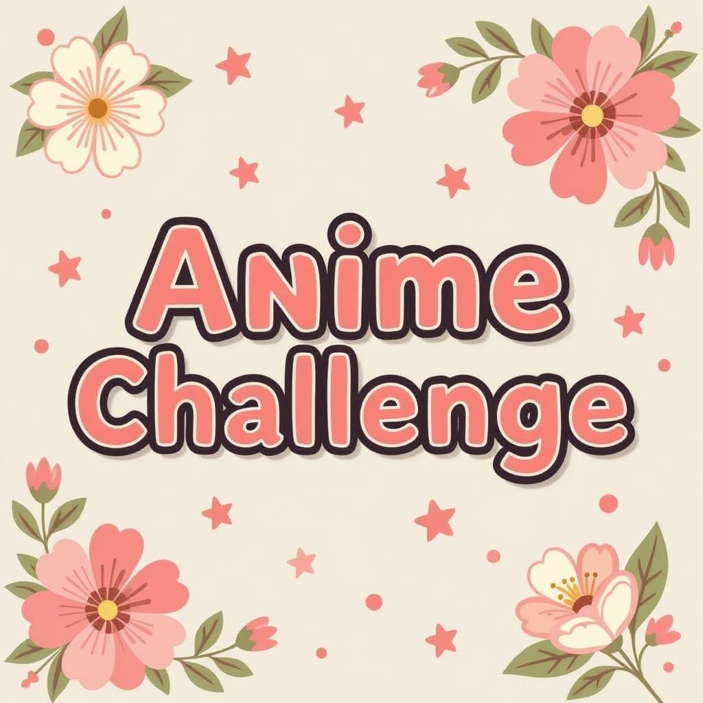 Anime Challenge Text with Cute Background