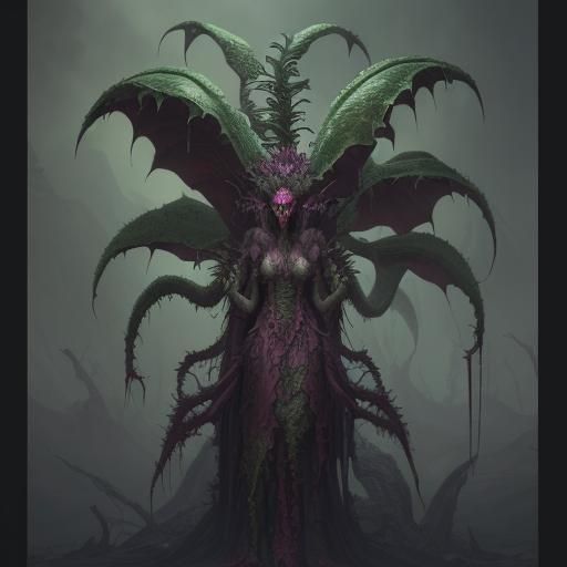 Vampiric Plant Monster in Detailed Matte Painting
