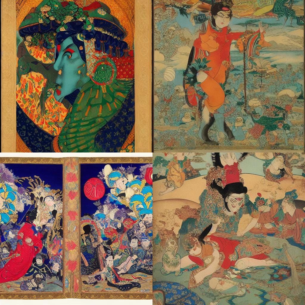 Grotesque Genie in Renaissance Gothic Psychedelic Art
