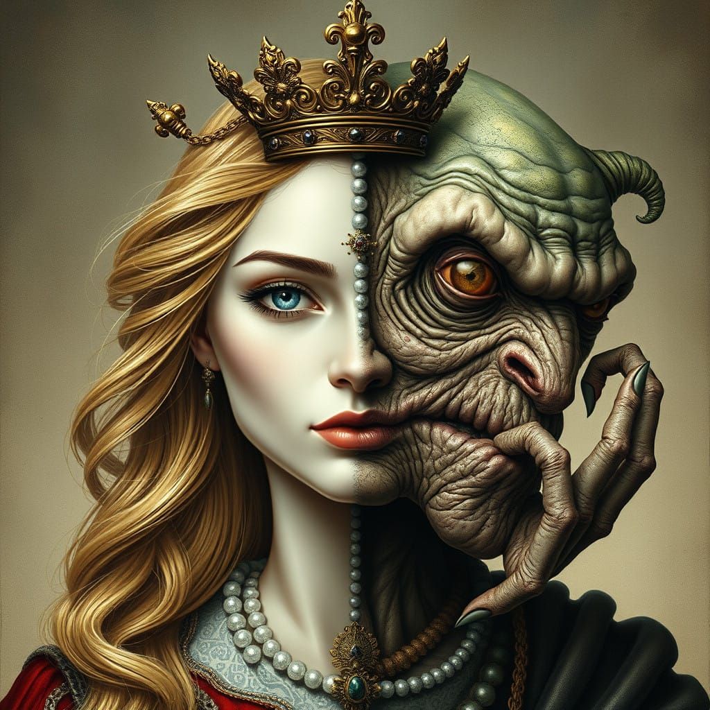 Royal Doppelganger Portrait in Dark Fantasy Style
