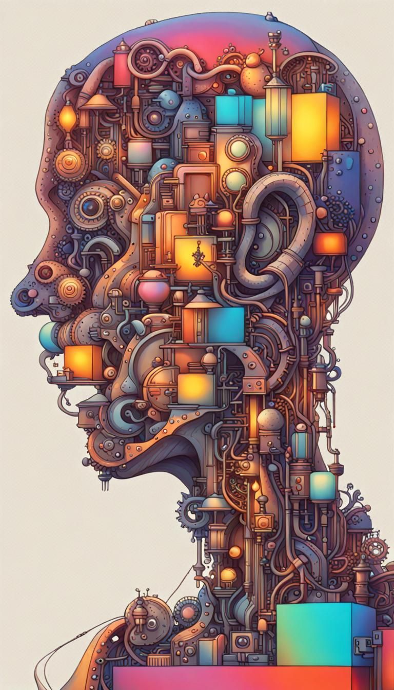 AI Soul: A Colorful Digital Rendering