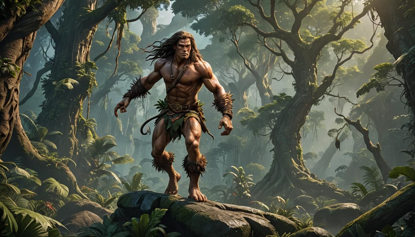 Tarzan in Action: Detailed Matte Painting