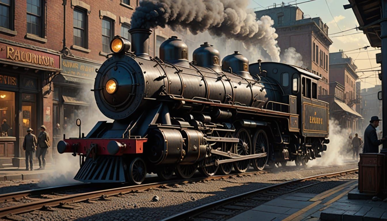 Locomotive Piano: Hyperrealistic Concept Art