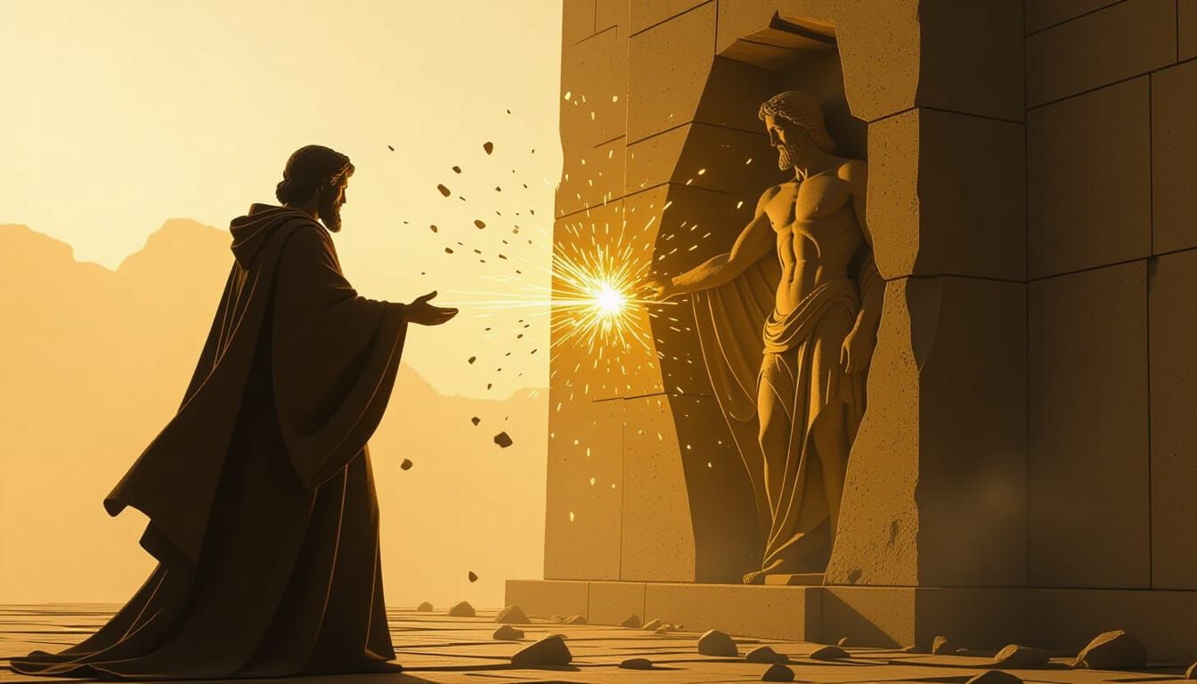 Philosopher's Stone Transformation in Dramatic Light