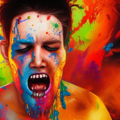 Hyperrealistic Gluttony in Splash Art Style