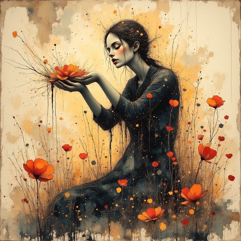 A Celebration of Self: Poetic Ink and Oil Imagery