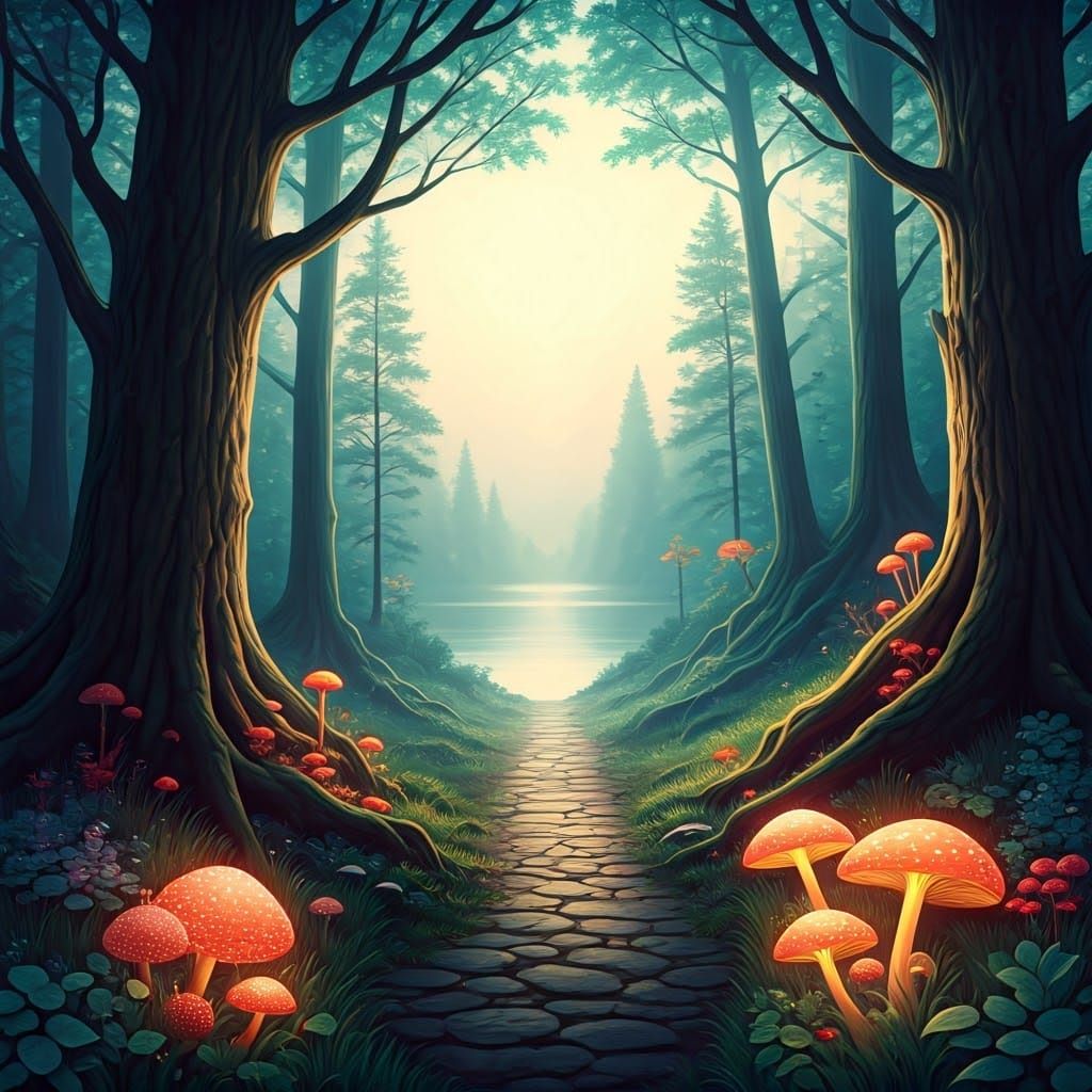 Ethereal Mist-Shrouded Landscape in Tranquil Style