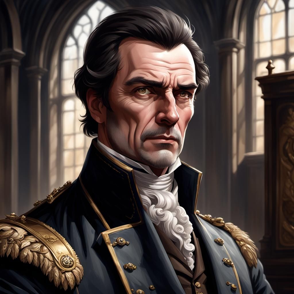 Elegant Earl Portrait with Piercing Gaze