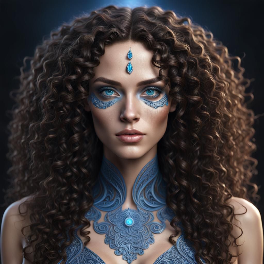 Portrait of a Beautiful Woman in Detailed Matte Painting