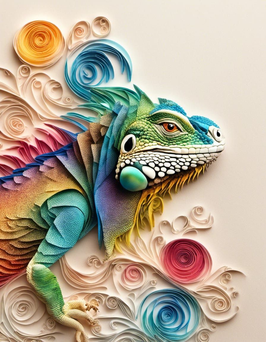 Paper Male Iguana