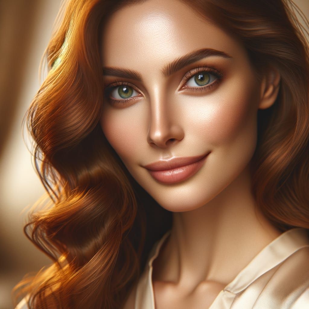 Elegant Portrait of a Beautiful Woman in Golden Hour