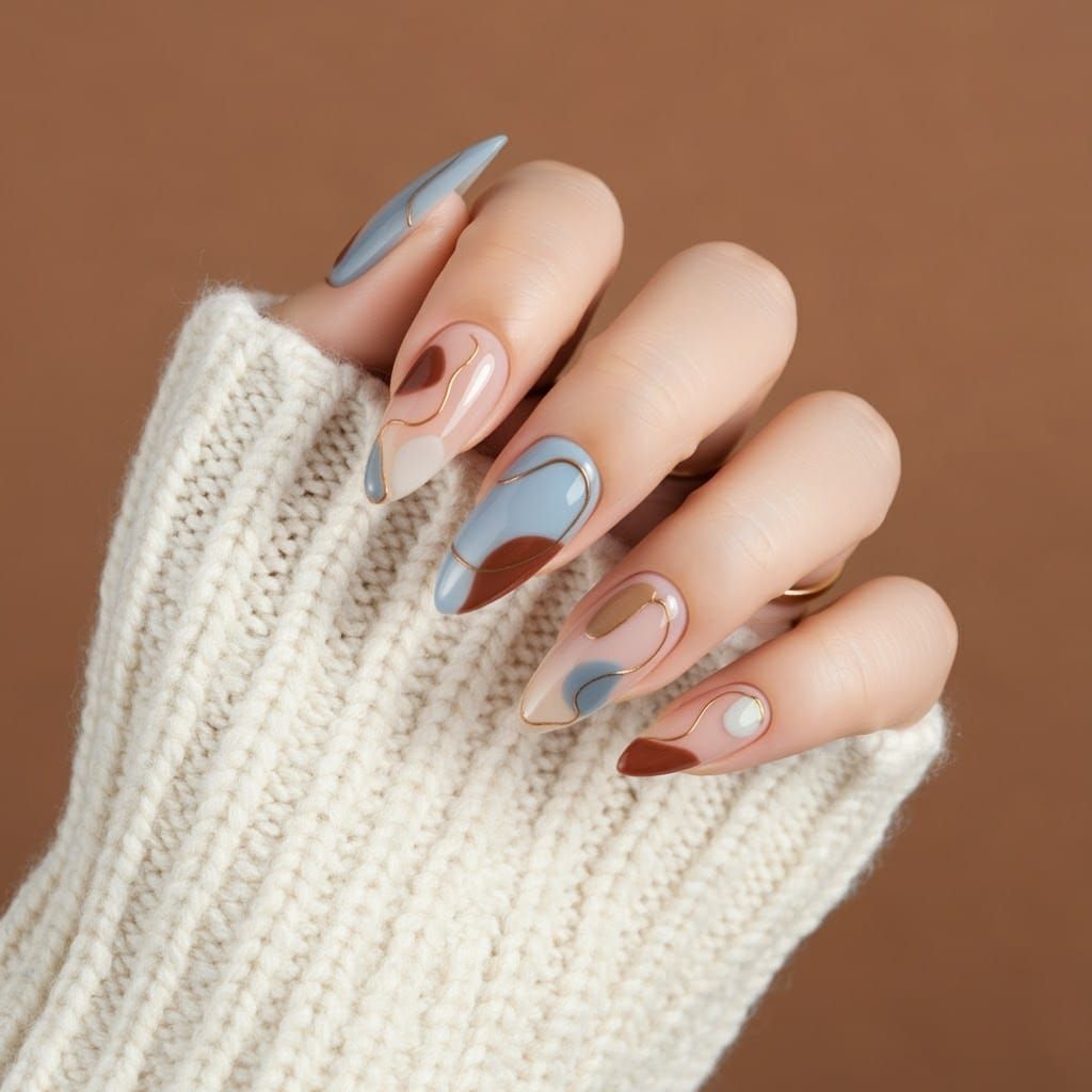 Elegant Ombre Nail Art with Gold Accents