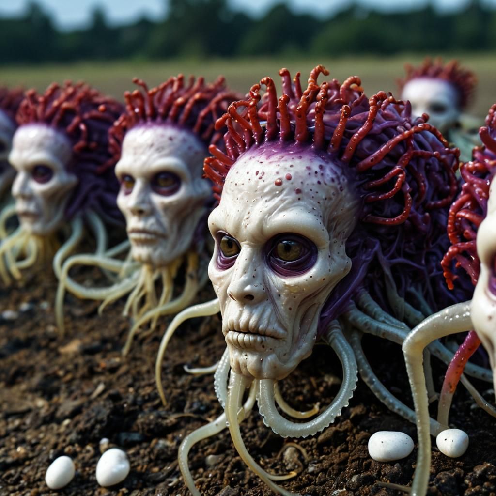 Bioluminescent Alien Creature with Upside-Down Limbs