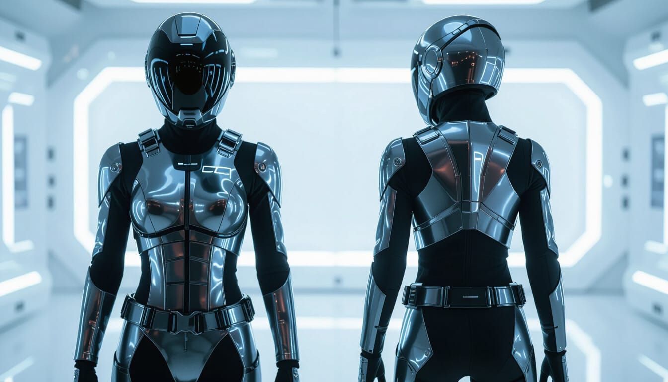 Futuristic Flight Suit on Mannequin in Studio Lighting