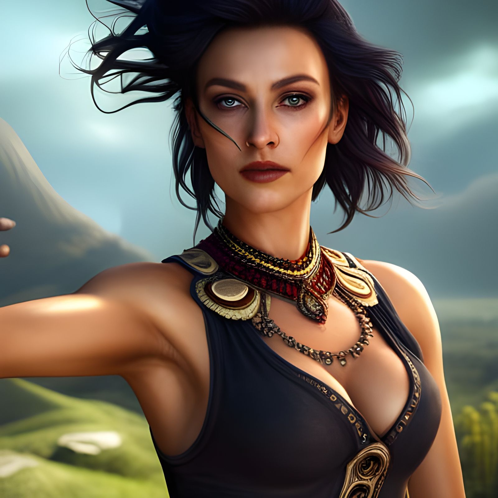 Photorealistic Woman Portrait in Detailed Fantasy Style