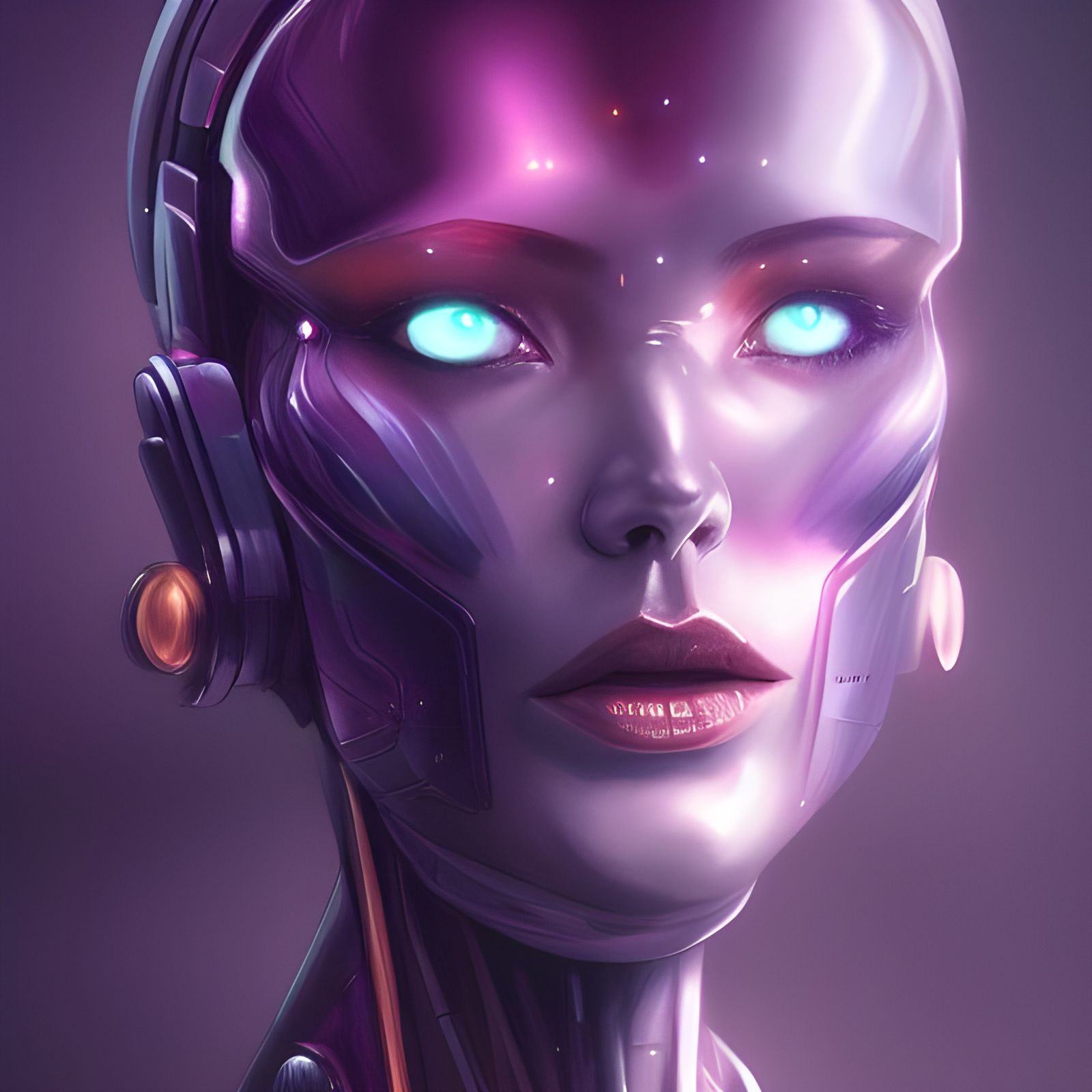 Female Galactus Portrait Above Earth in Cyberpunk Style