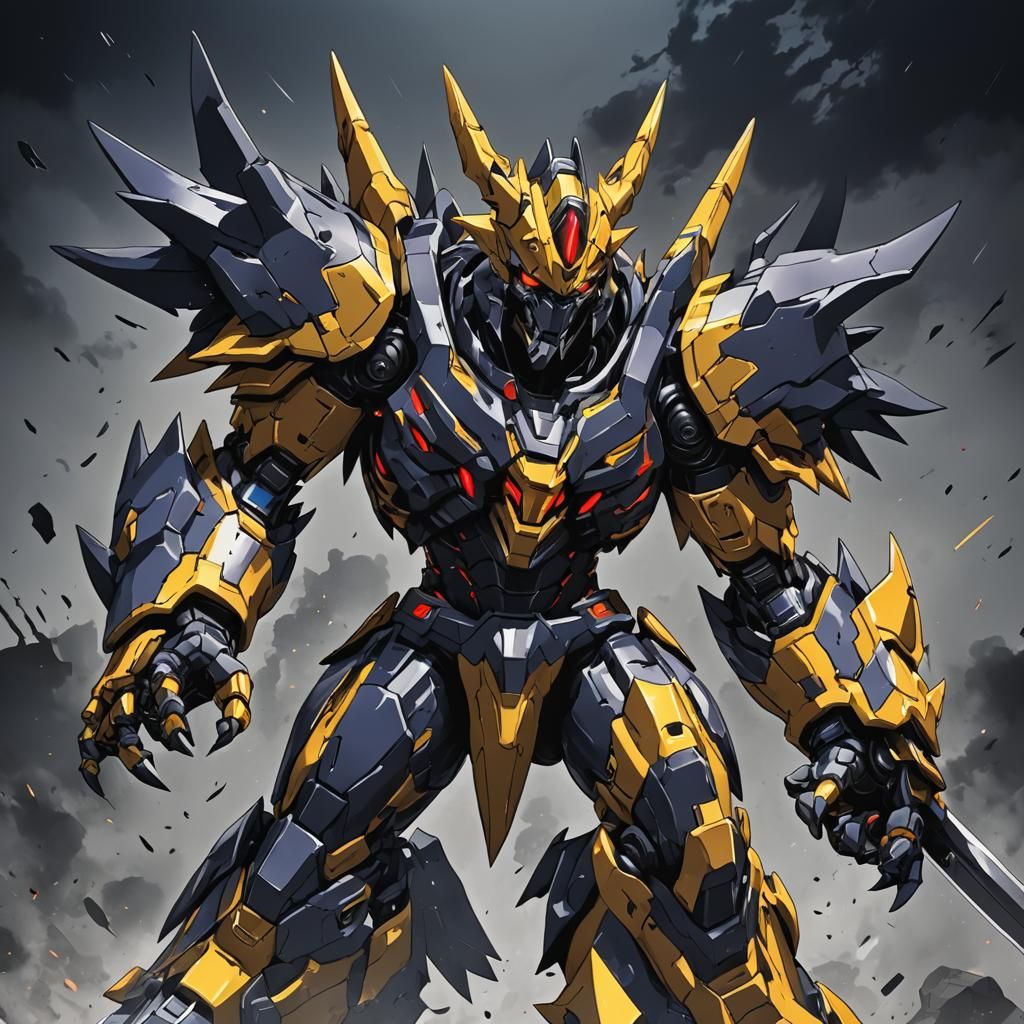 Dark Wargreymon Manga Scan in Cel-Shaded Style