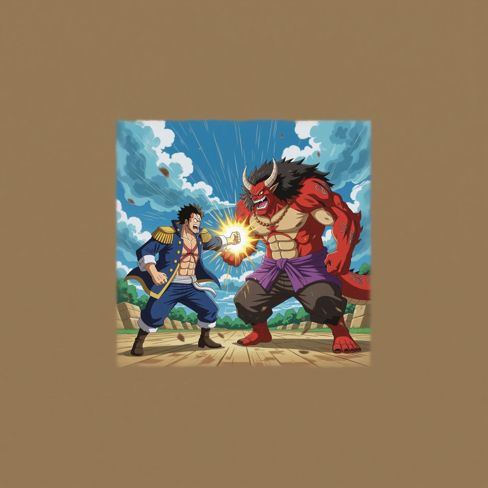 Epic One-Piece Fight Scene in Anime Style