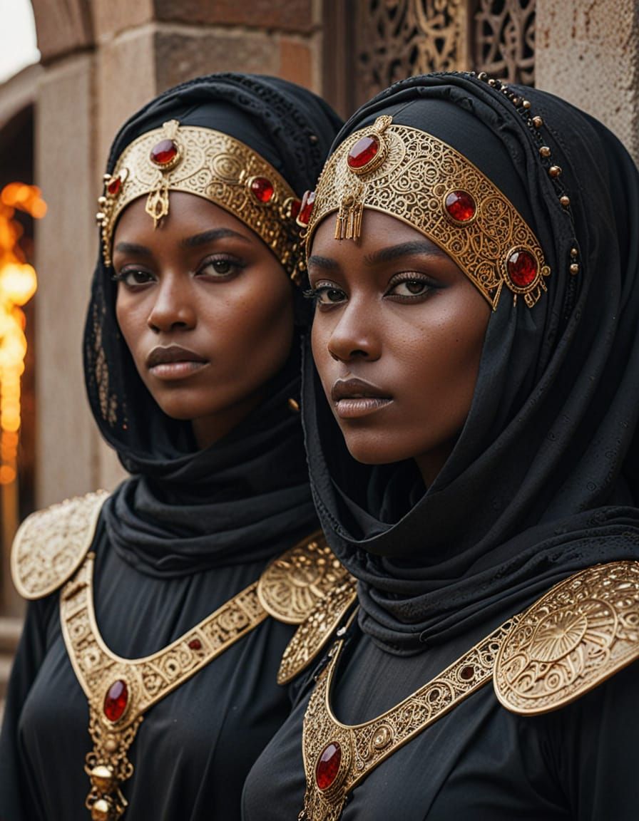 Elegant Exoskeleton Guardians in a Dystopian World