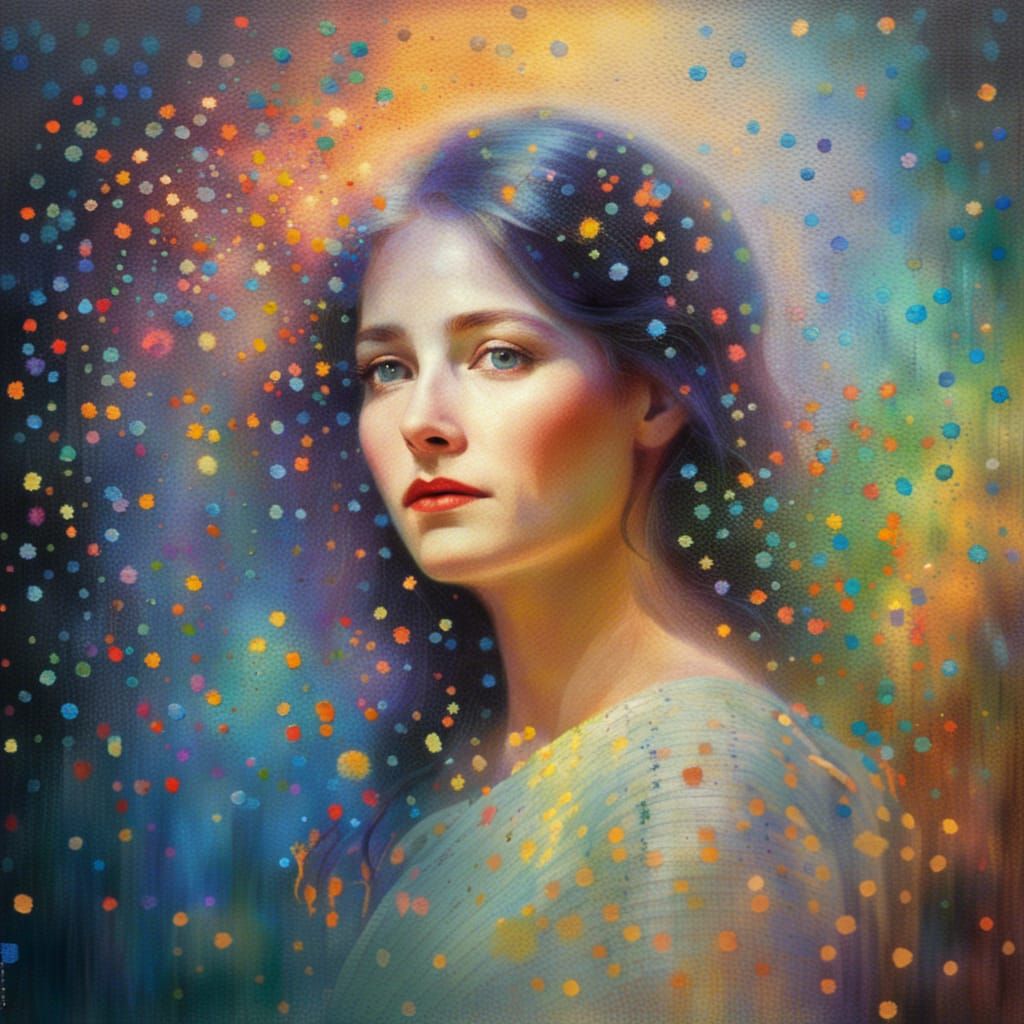 Evocative Holographic Portrait in Impressionist Style