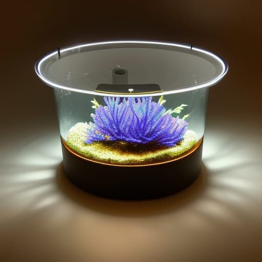 Glowing Lightbulb Aquarium with Colorful Fish