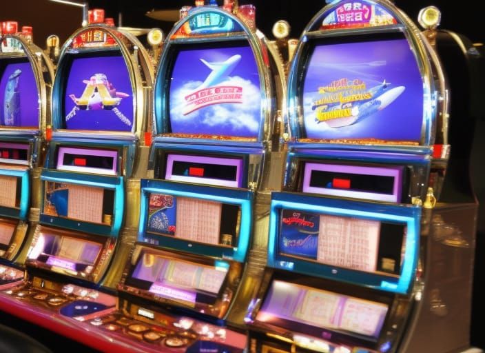 Aviation-Themed Slot Machine Game Console