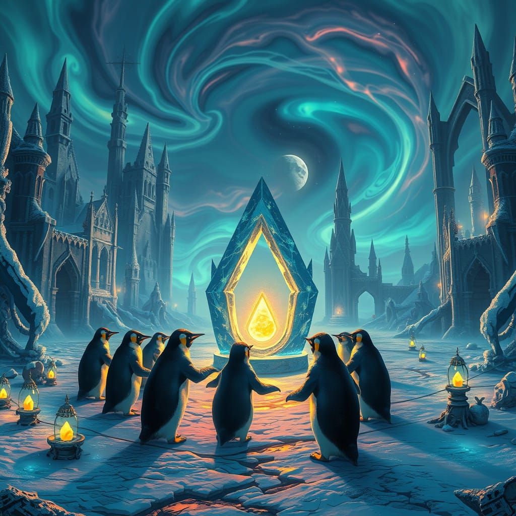 Penguins in Icy Realm Conduct Mysterious Experiment