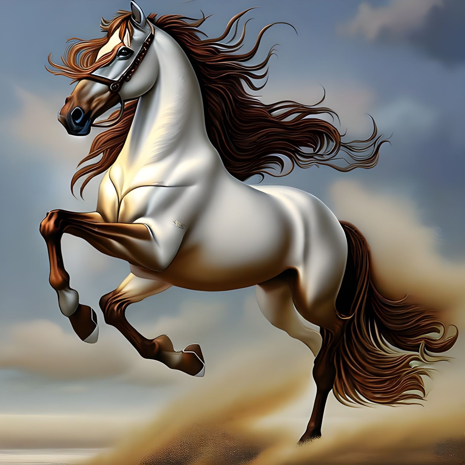 Majestic Angel Horse Running: Digital Art