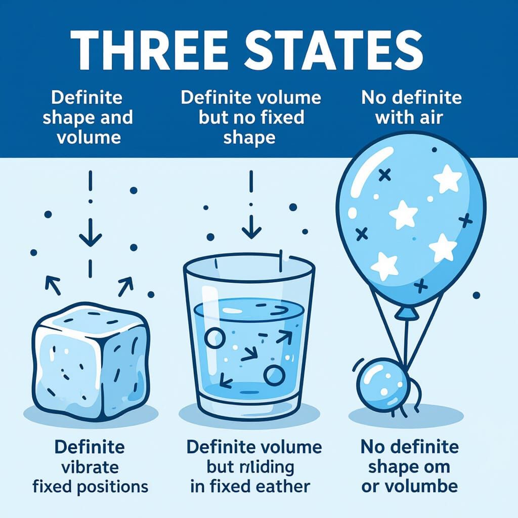 Educational States of Matter Diagram: Solid, Liquid, Gas