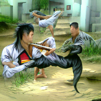 Martial Arts Stance in Simple Style